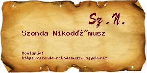 Szonda Nikodémusz névjegykártya